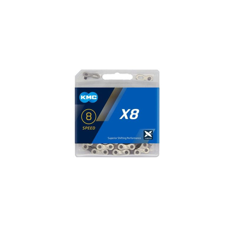KMC x8 Chain 8 Speed Silver/Grey 114L