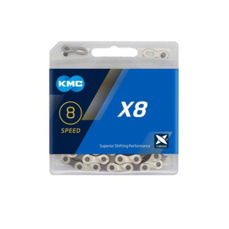 KMC x8 Chain 8 Speed Silver/Grey 114L